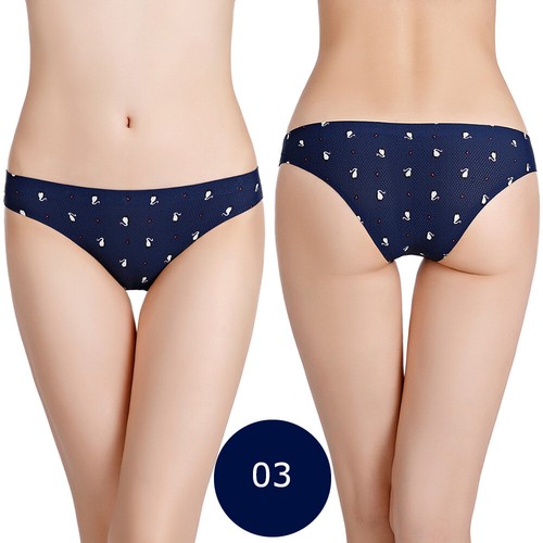 Thongs for Women Seamless Breathable Underwear No Show Floral Print Panties XS-L - Picture 13 of 31