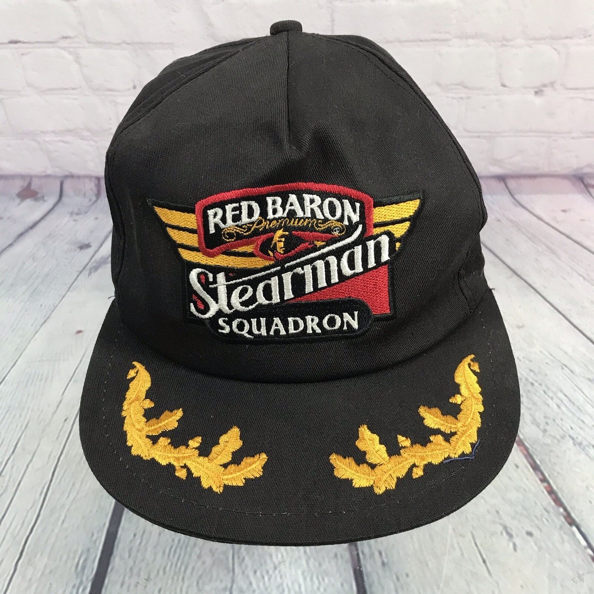 Vintage K-Products Hat Cap Snapback Red Baron Spearman Squadron Trucker USA