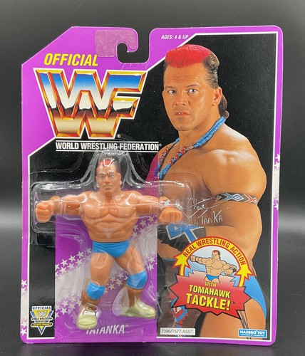 WWF Hasbro Tatanka Purple Card series Vintage Wres...