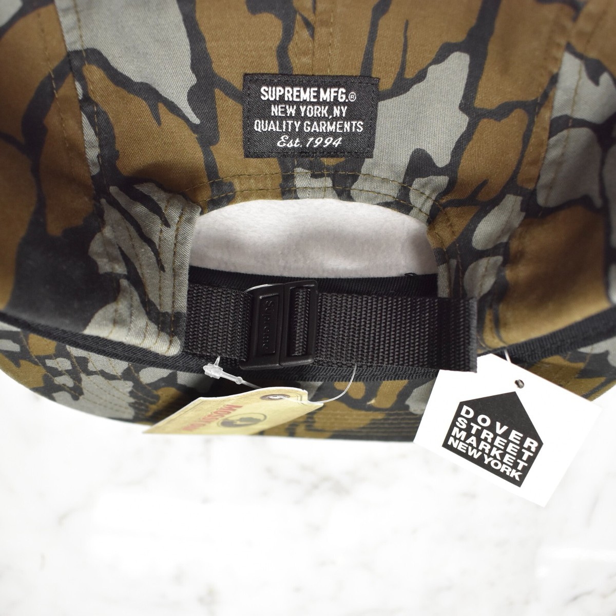 NWT Supreme Mossy Oak Camo Military Box Logo Camp Cap Hat SS25
