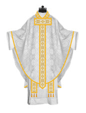 Handcrafted Gothic Chasuble with White Orphrey   Priest Liturgical Vestment