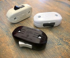 Inline Cord Switch- Cooper Vintage Style Rocker Feed Thru Switch Lamp Wire Fans