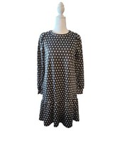 Loft Women's Size Small Grey/White Polka Dot Sheath Dress