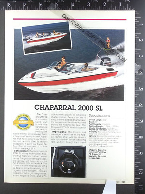 1991 2) page FEATURE on Chaparral 2000 SL 20 ski speed sport boat