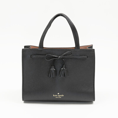 kate spade 黒 レザー ショルダーバッグ タッセル付き Kate S pade new york Hayes Street Isobel Small Leather Satchel