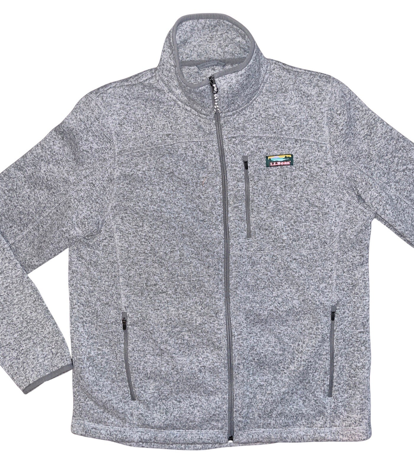 L.L.Bean Women’s Sweater Fleece Full Zip Jacket Size Medium Gray Zip