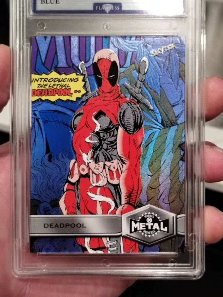 UD Marvel X-Men Metal Universe 2021 Deadpool variante azul #123 impecable 9 Foto 3 de 4