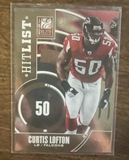 2011 Donruss Elite Hit List Gold Falcons Football Card #6 Curtis Lofton /999