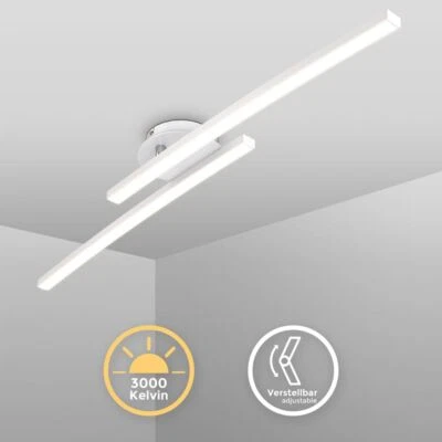 B.K.LICHT Plafoniera LED bianca orientabile plafoniera 12W bianco caldo moderna corridoio cucina