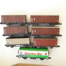 Roco, Fleischmann Set N 7 x Covered Freight C...
