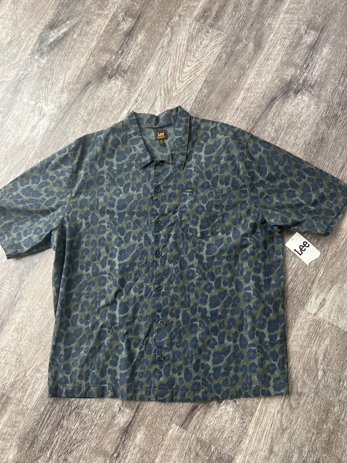LEE boutonnée manches courtes imprimé animal léopard supreme safari homme taille XL