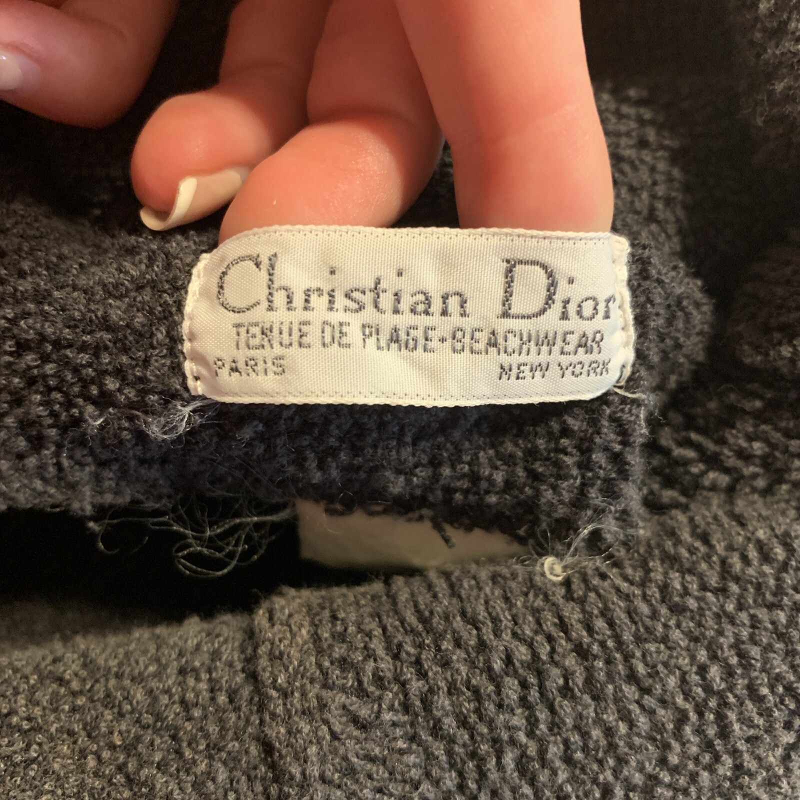 Christian Dior Authentic Solid Gray Terry Cloth S… - image 4