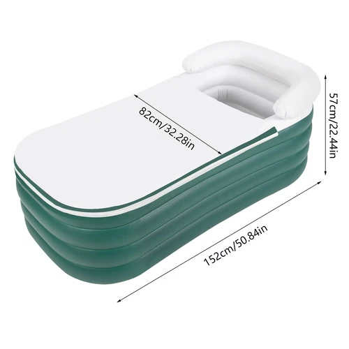 Inflatable Bathtub Hot Water Bath Spa Adult Bath Tub w/ Electric Air Bump Green - Picture 6 of 6