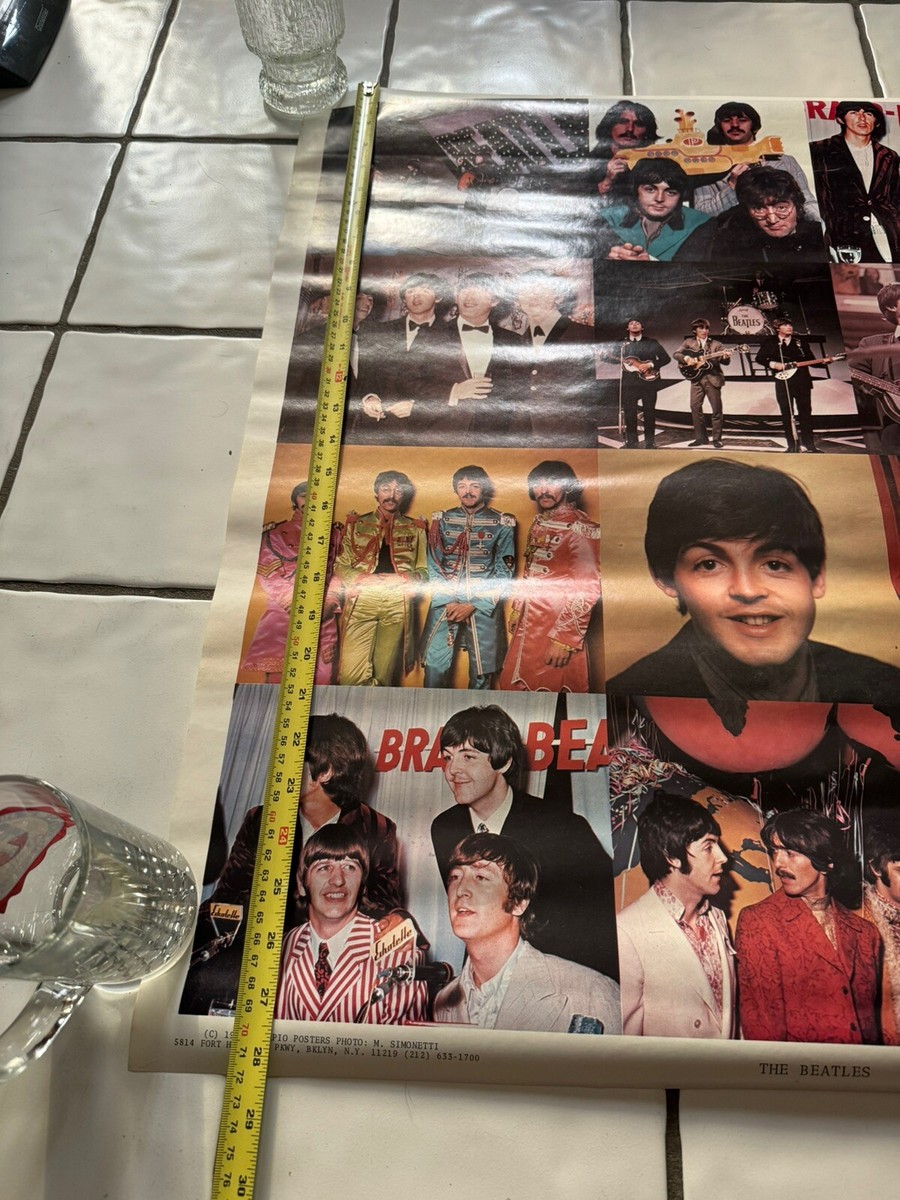 1970s THE BEATLES Original Collage Poster Vintage Brooklyn Newyork