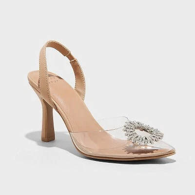 Women s Misty Slingback Heels A New Day Clear 6.5 eBay