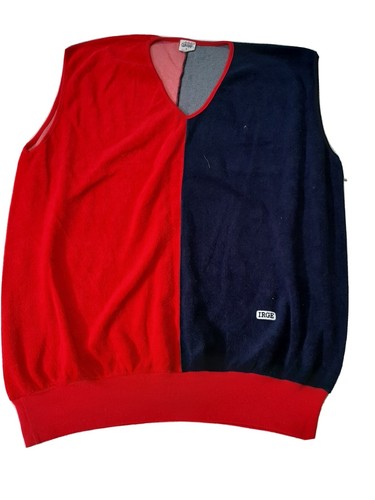 Irge felpa gilet maglione jacket uomo men pullover sweater tg L ciniglia  80s blu | eBay