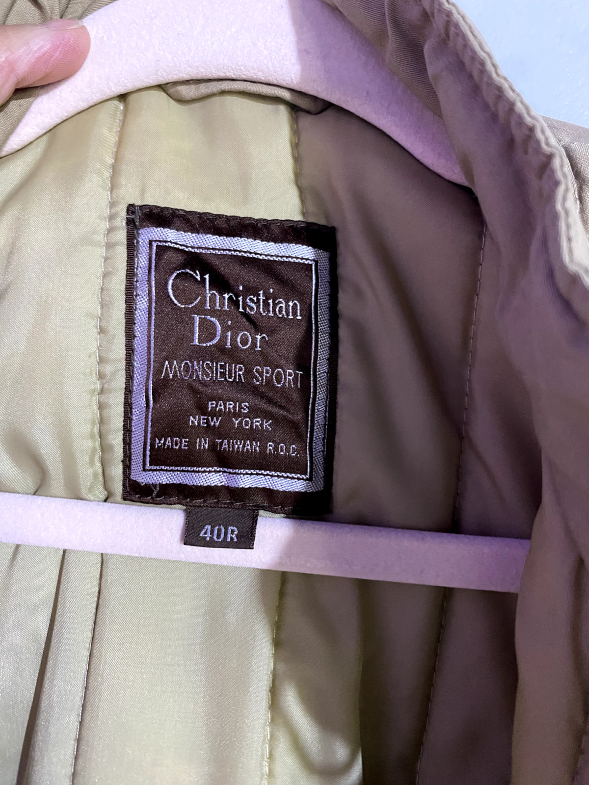 Vintage CHRISTIAN DIOR Trench Coat Mens 40R Tan M… - image 10