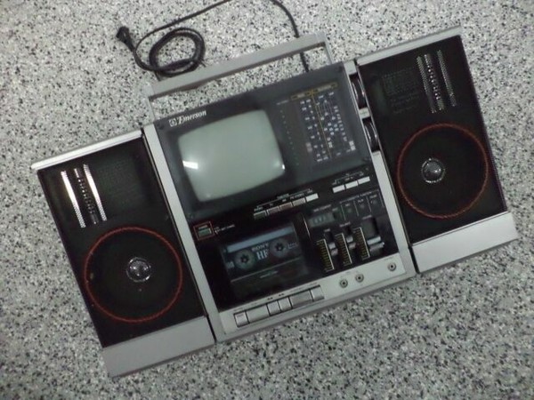 Vintage 80s Emerson Xlc-555 Portable TV Am/fm Radio Cassette Player ...