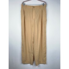 Madewell Tailored Tapered Pant Beige Tan High Rise Softdrape Elastic Waist 12