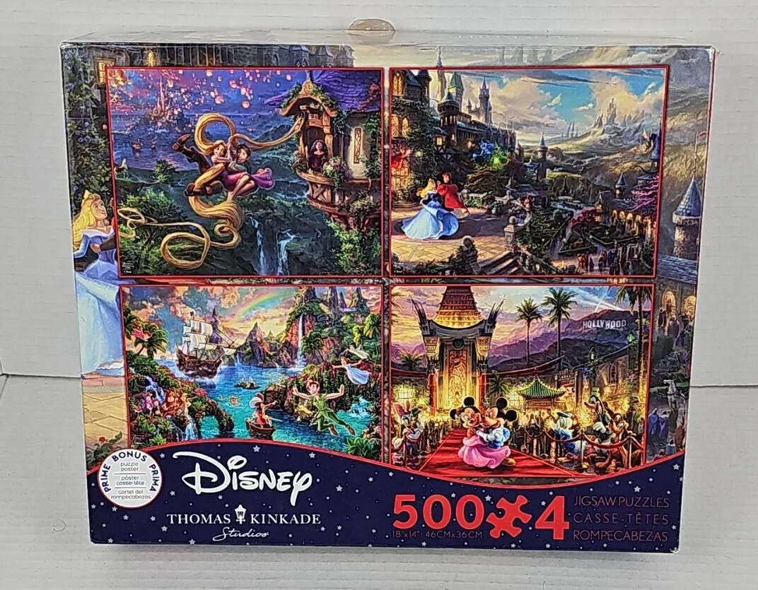 Disney Thomas Kinkade 500ピースパズル4点セット Disney Thomas Kinkade 4 In 1 Multi-Pack 500 pieces Jigsaw