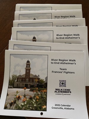 2025 Calendar.  Fundraiser for our 2024 walk team for Walk to end Alzheimer's.