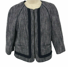 J Crew Suiting Womens Blazer Jacket Size 4 Blue Business Career Zip Front
