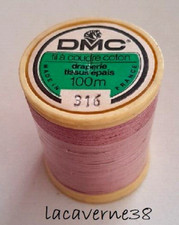 Bobine de fil a coudre DMC coton 100m tissus épais rose 316 couture main/machine