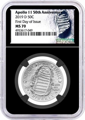 2019 D 50C Apollo 11 50th Anniversary Half Dollar NGC MS70