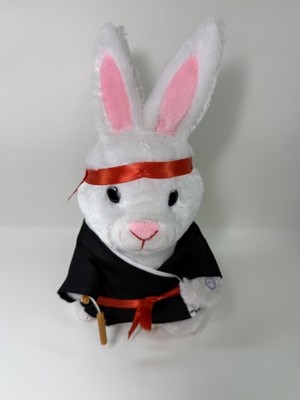 Gemmy Ninja BUNNY Kung Fu Fighting Animated Plush Nunchucks Dancing Pal
