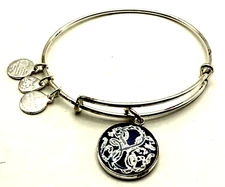 2017 Alex and Ani 'Path of Life' Silver Tone Bangle Charm Bracelet