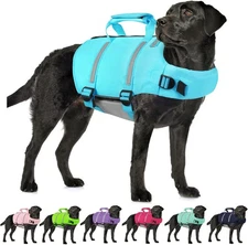 AOFITEE Dog Life Jacket Large, XL Vest for X-Large, Sky Blue 