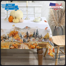 Cusugbaso Harvest Farm Rectangular Tablecloth 60 x 84 Inch Fall Decor