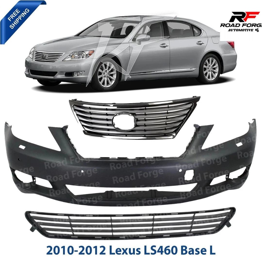 Front Bumper Cover Primed & Grille Assembly For 2010-2012 Lexus LS460 Base L