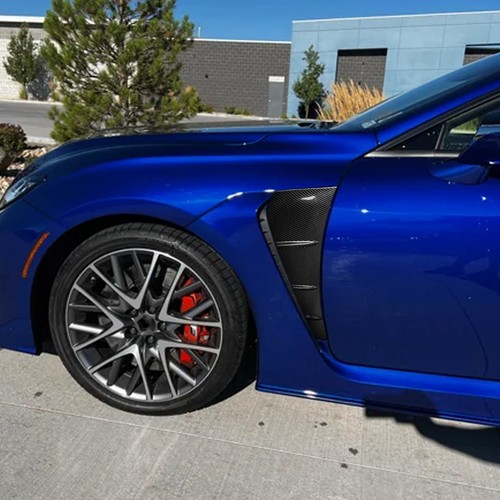 Cubierta de ventilación lateral del guardabarros delantero de fibra de carbono seca real para Lexus RC F Sport 2015-18 - Imagen 4 de 22