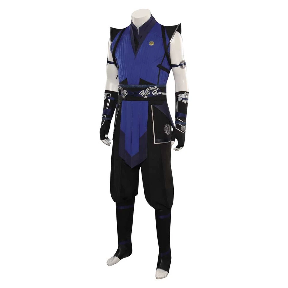Mortal Game MK:Sub-Zero Cosplay costume Halloween party Blue outfit+Latex Mask - Image 3 of 4