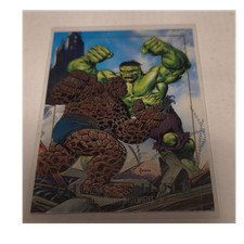 Marvel Masterpieces 1992 SkyBox Thing vs Hulk Trading Card #1-D Joe Jusko