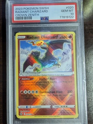 Radiant Charizard 020/159 SWSH: Crown Zenith Holo PSA 10
