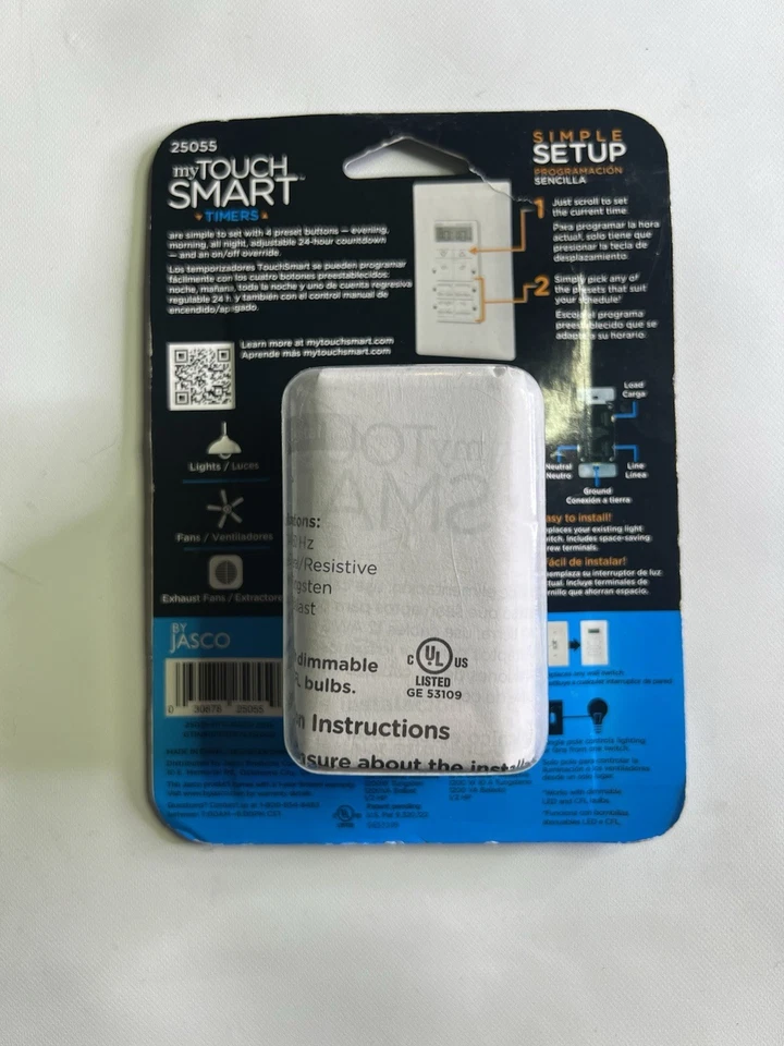 GE My Touch Smart Conjunto Simple Temporizador Digital Programable en Pared Blanco 25055 Nuevo en Caja Foto 2 de 2