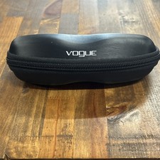 Vogue Black Zippered Semihard Clamshell Glasses Case Black