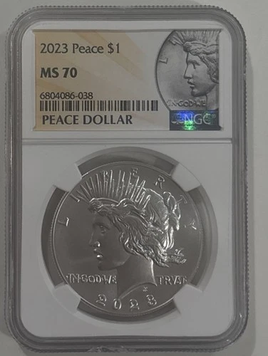 2023  SILVER PEACE $1 DOLLAR NGC MS 70