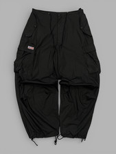 RARE VINTAGE UFO USA FLAG Y2K EXTRA WIDE BAGGY CARGO MILITARY PANTS SIZE L BLACK