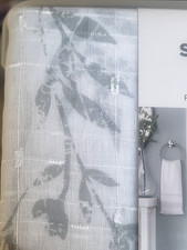 NIP Sonoma Textured Floral Printed Fabric Shower Curtain Sage Green 70" x 72"