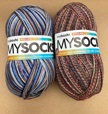 200g MyBoshi mysocks Sockenwolle 4-fädig, Strumpfwolle, Nylund + Nielsen 