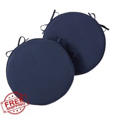 Outdoor 18-inch Round Seat Cushion - Midnight Reversible