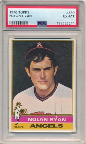 NOLAN RYAN 1976 TOPPS BASEBALL CARD #330 LOS ANGELES ANGELS PSA 6 EX-MT
