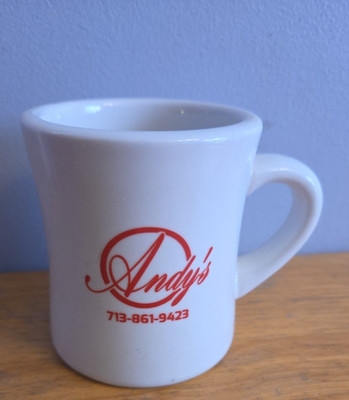 Vintage Andy's Cafe Diner Mug Restaurant Ware Heavy 11th Street Houston Texas
