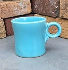 Original 3" Fiesta Ring Handle Tom & Jerry Mug Turquoise Fiestaware HLC