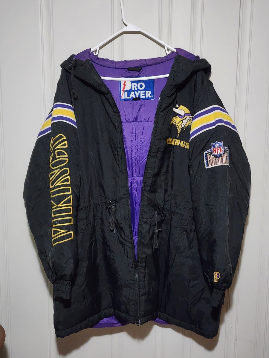 Minnesota Vikings Pro Player Jacket Parka Coat Hooded L Vintage