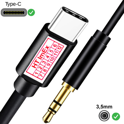 1m USB C Kabel anschluss Aux 3,5mm Klinke in Audio für SHARP HT-SB100 Soundbar