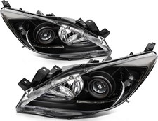 For 2010-2013 Mazda 3 Black Housing Projector Headlights Assembly Pair Headlamp